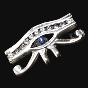 Egyptian Horus Eye Pendant, Silver and Stones, 3 x 2 cm, 7 g, Art. 608 - Bricks Masons