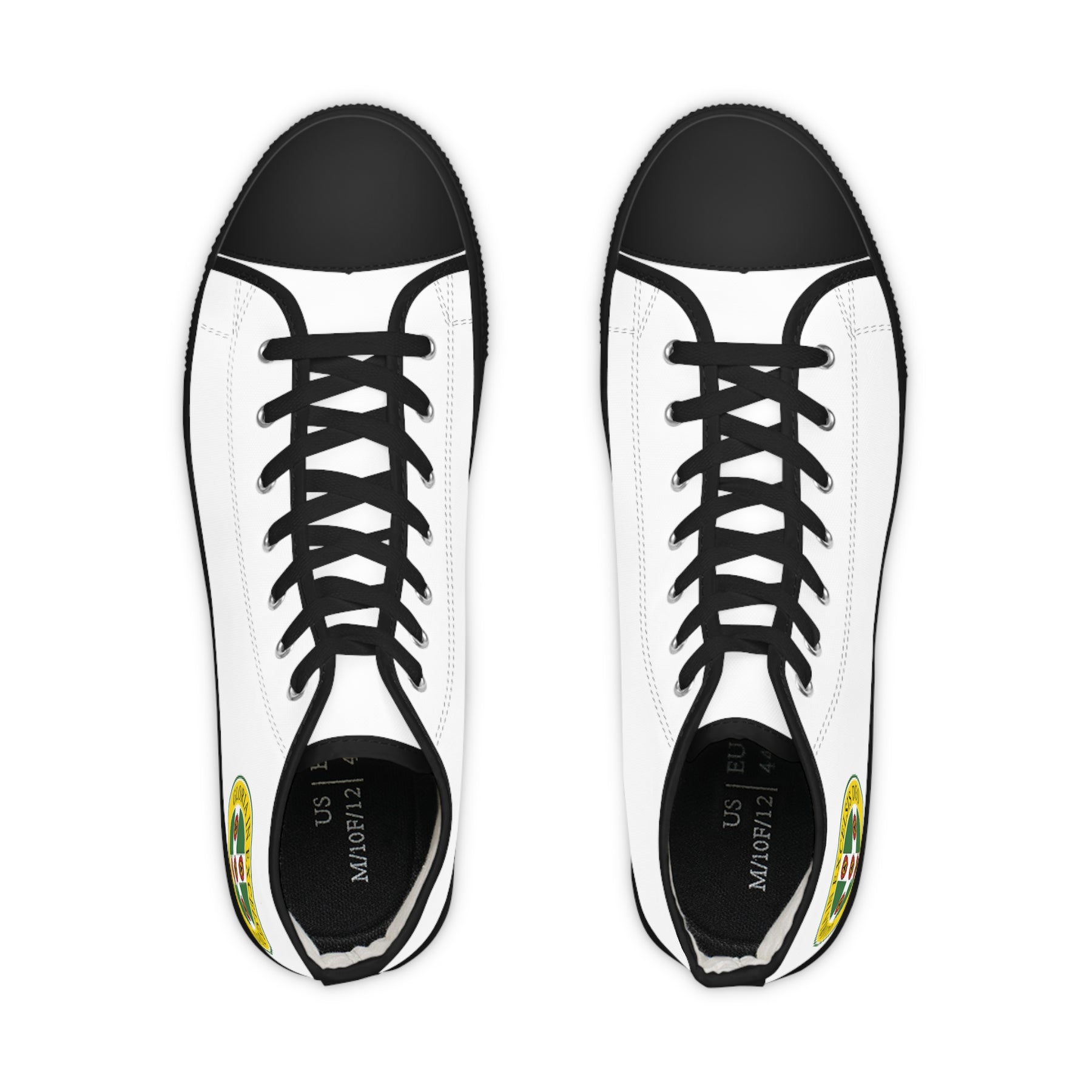 Royal Order of Scotland Sneaker - High Top Black & White Sole - Bricks Masons