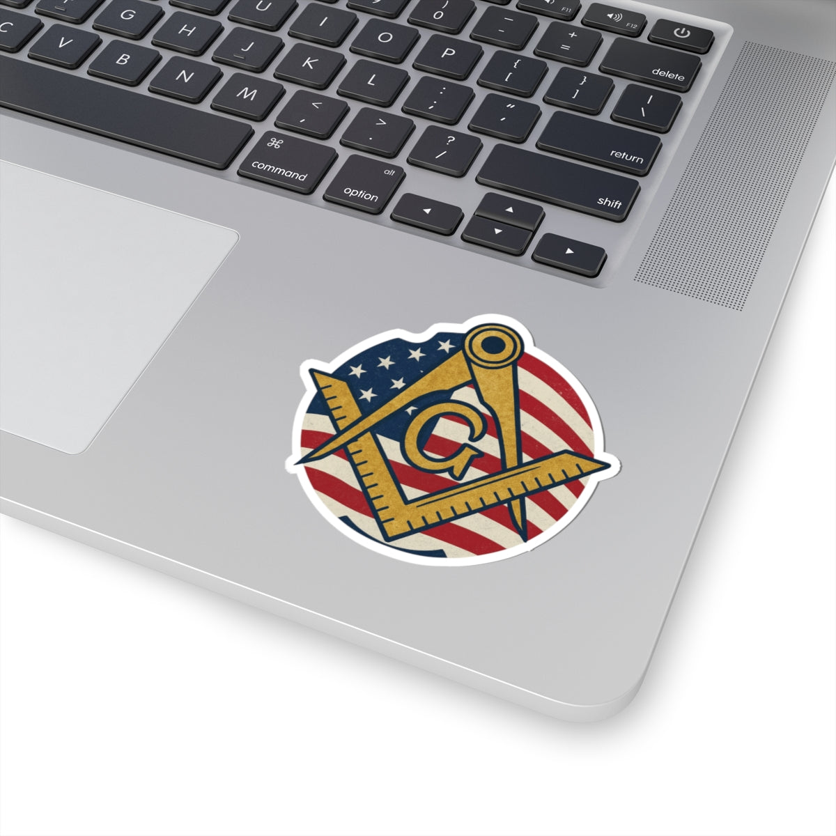 Fellowcraft Blue Lodge Sticker Decal - Kiss-Cut US Flag Various Sizes - Bricks Masons