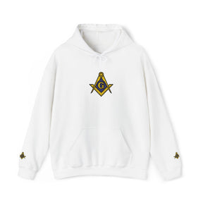Master Mason Blue Lodge Hoodie - Soft Cotton Poly Blend Embroidered Detail - Bricks Masons