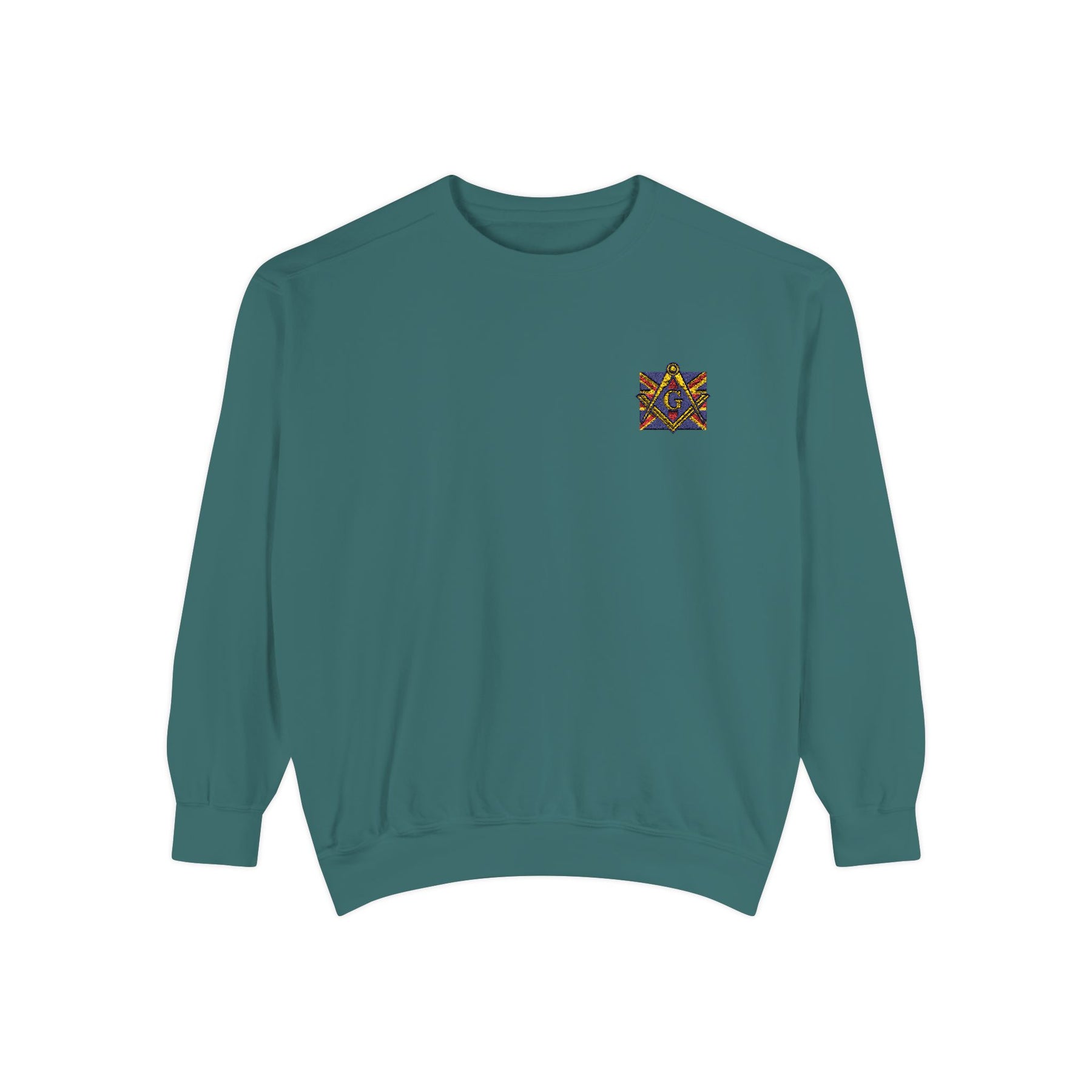 Master Mason Craft Sweatshirt - Embroidered Square & Compass UK Flag - Bricks Masons