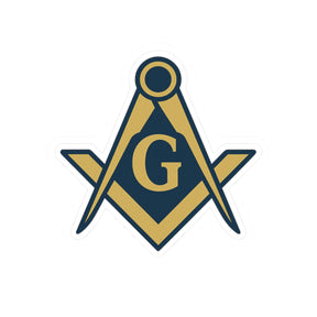 Master Mason Blue Lodge Sticker Decal - Kiss-Cut Square & Compass G - Bricks Masons