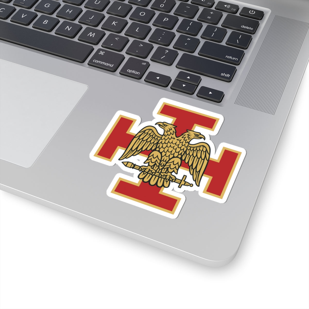 33rd Degree Scottish Rite Sticker Decal - Kiss-Cut Red & Gold Eagle - Bricks Masons