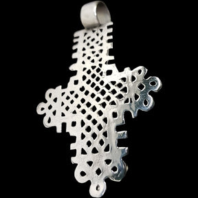 Rastafari Coptic Cross Pendant In Silver 5.5 X 4 Cm 9.5 Gr Art 717 - Bricks Masons