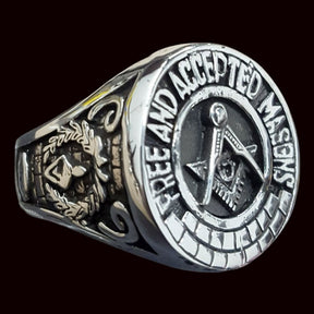 Masonic Master Degree Ring in Silver Freemasonry Art 72 - Bricks Masons