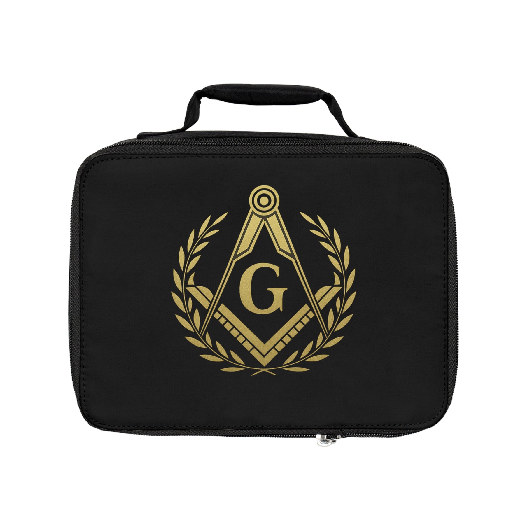 Master Mason Blue Lodge Lunch Bag - Gold Square & Compass G with Wreath - Bricks Masons