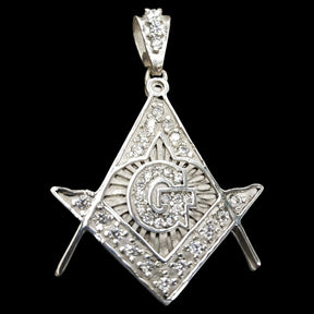 Masonic Compass and Square Pendant 6 cm in 30g Silver Art 740 - Bricks Masons