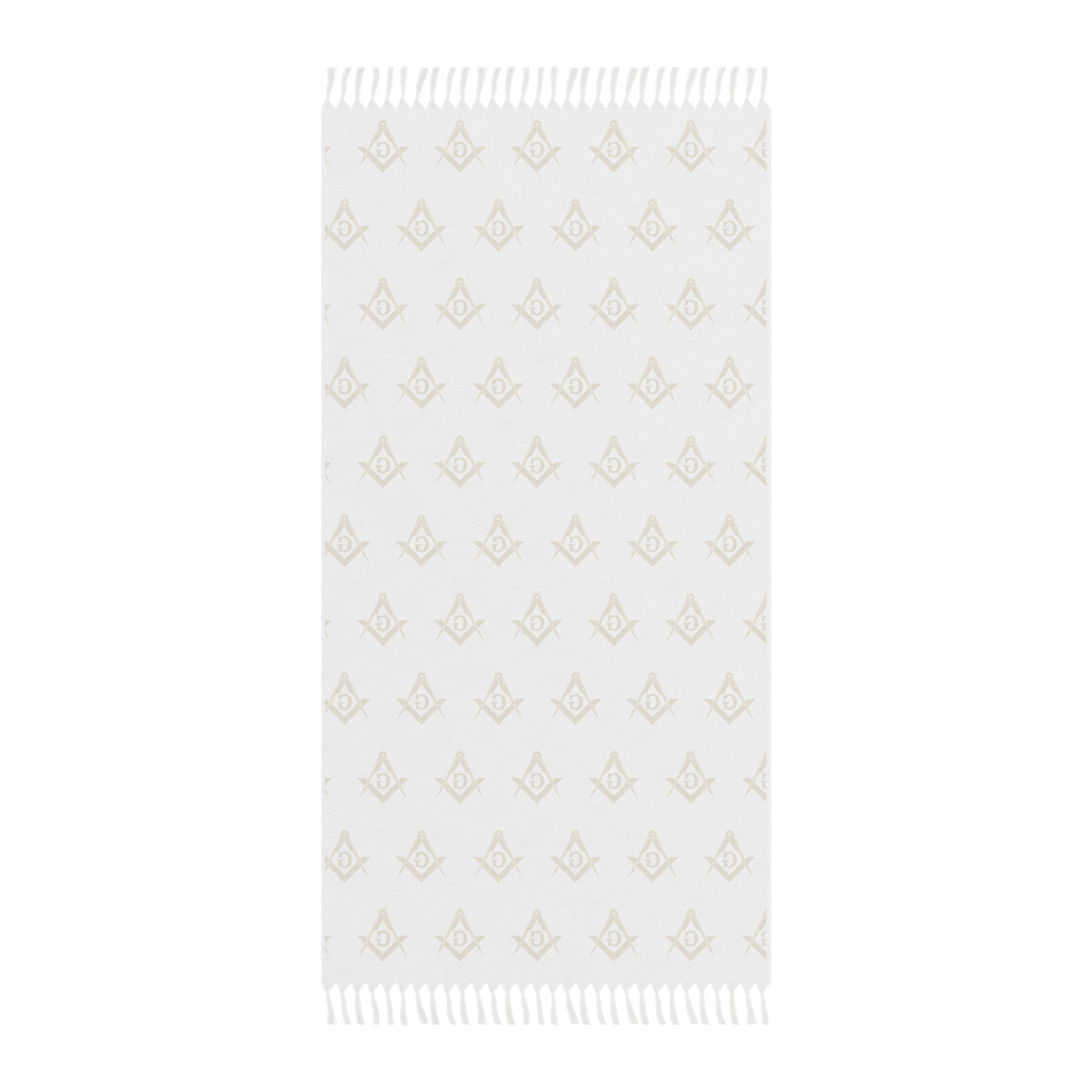 Master Mason Blue Lodge Towel - S & C Polyester With Knotted Tassels - Bricks Masons