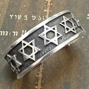 Star of David Ring in Silver 8gr Wide 0.8cm Art 765 - Bricks Masons