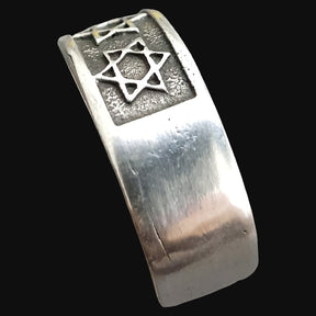Star of David Ring in Silver 8gr Wide 0.8cm Art 765 - Bricks Masons