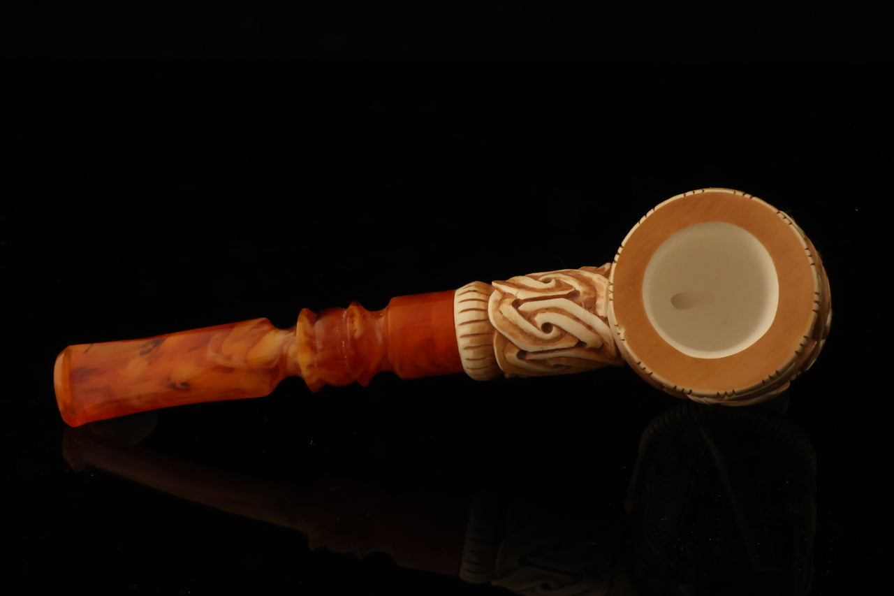 Master Mason Blue Lodge Meerschaum Pipe - Handcrafted Mason Gavel Shape - Bricks Masons