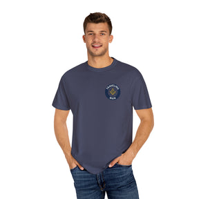 Master Mason Blue Lodge T-Shirt - Traveling Mason Garment-Dyed Tee - Bricks Masons