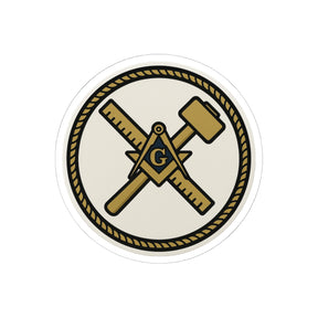 Master Mason Blue Lodge Sticker Decal - Kiss-Cut Colorful - Bricks Masons
