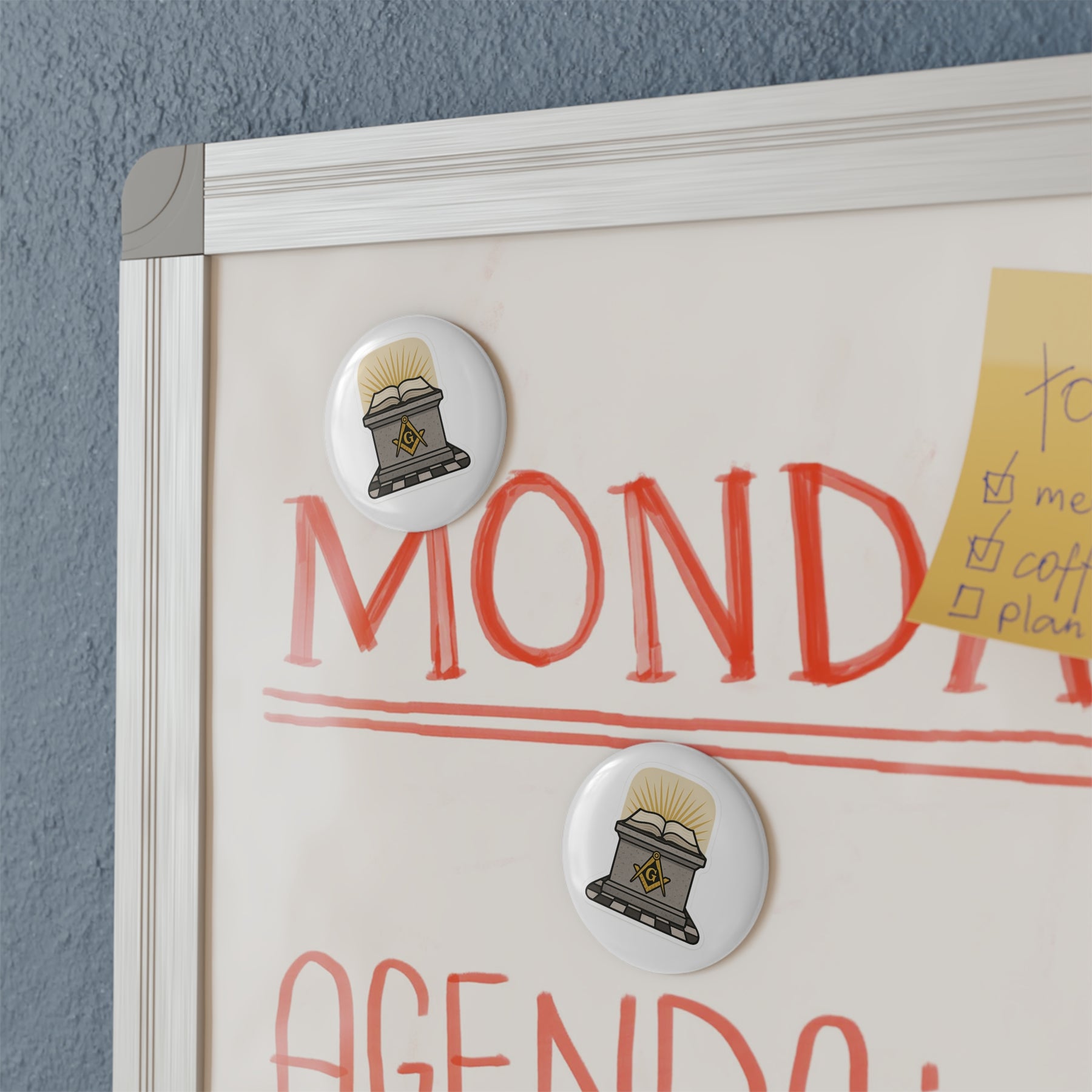 Master Mason Blue Lodge Magnet - Decorative Refrigerator - Bricks Masons