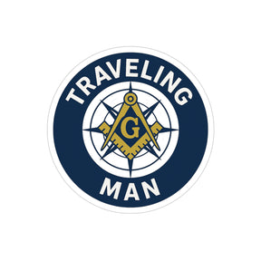 Master Mason Blue Lodge Sticker Decal - Water Resistant Vinyl Traveling Man - Bricks Masons