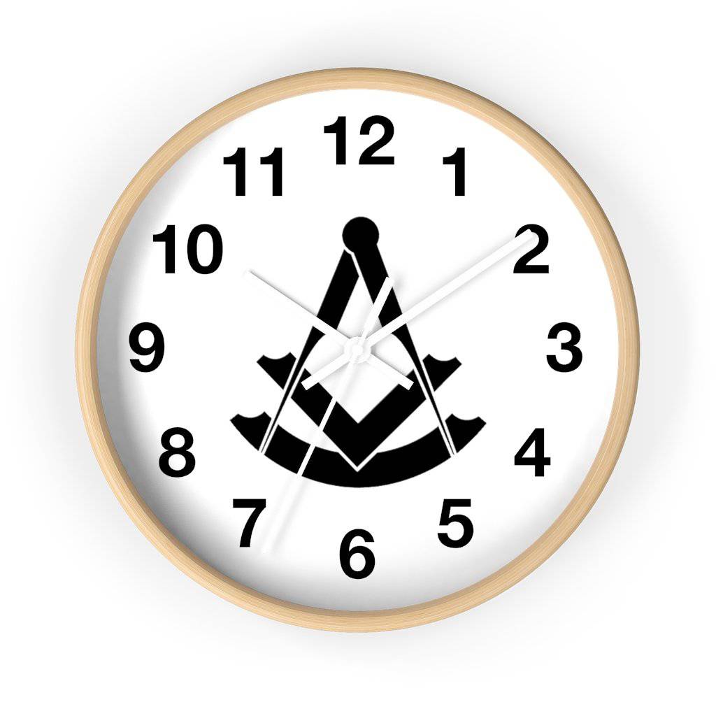 Past Master Blue Lodge Clock - Wooden Frame