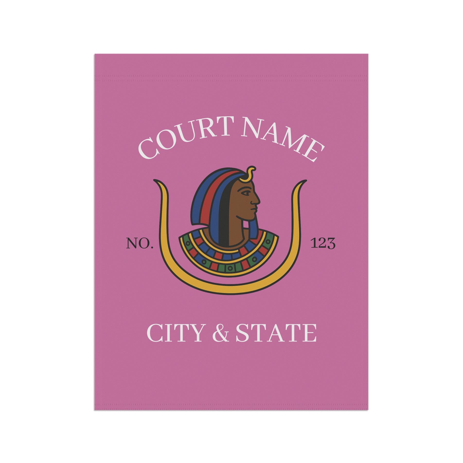 DOI Yard Flag - Pink Poly Poplin With Personalization - Bricks Masons