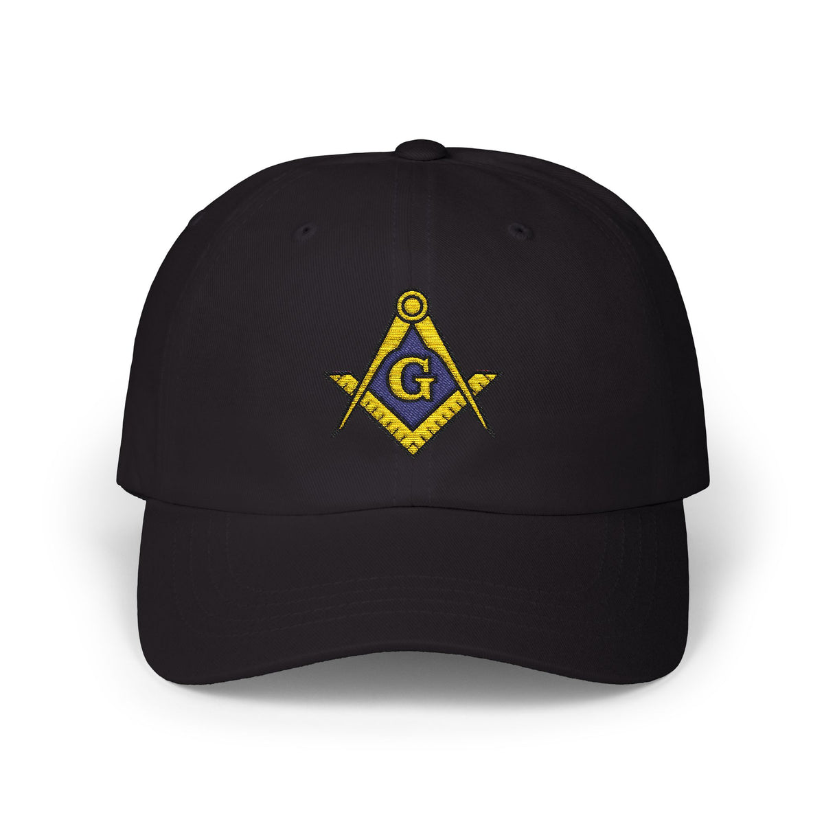 Master Mason Blue Lodge Baseball Cap - Gold & Blue Embroidered Square & Compass G - Bricks Masons
