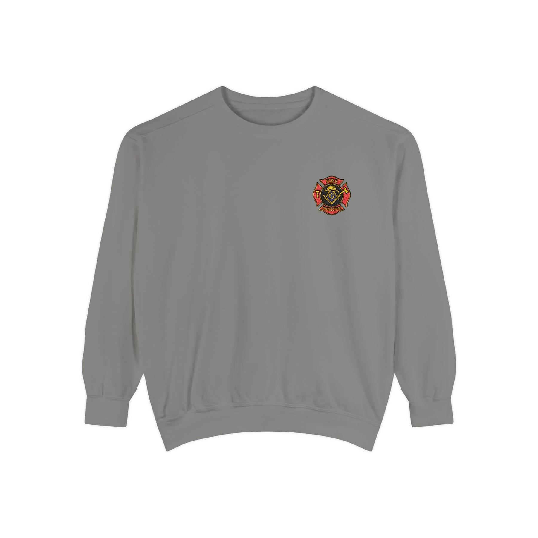 Master Mason Blue Lodge Sweatshirt - Embroidered Emblem Fire Fighter - Bricks Masons