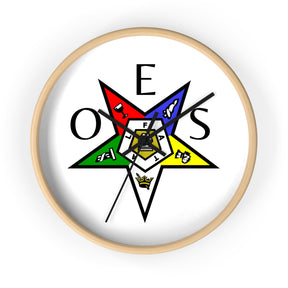 OES Clock - Colorful Star Emblem - Bricks Masons