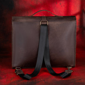 Royal Arch Chapter Briefcase - Genuine Cow Leather Convertible Bag - Bricks Masons