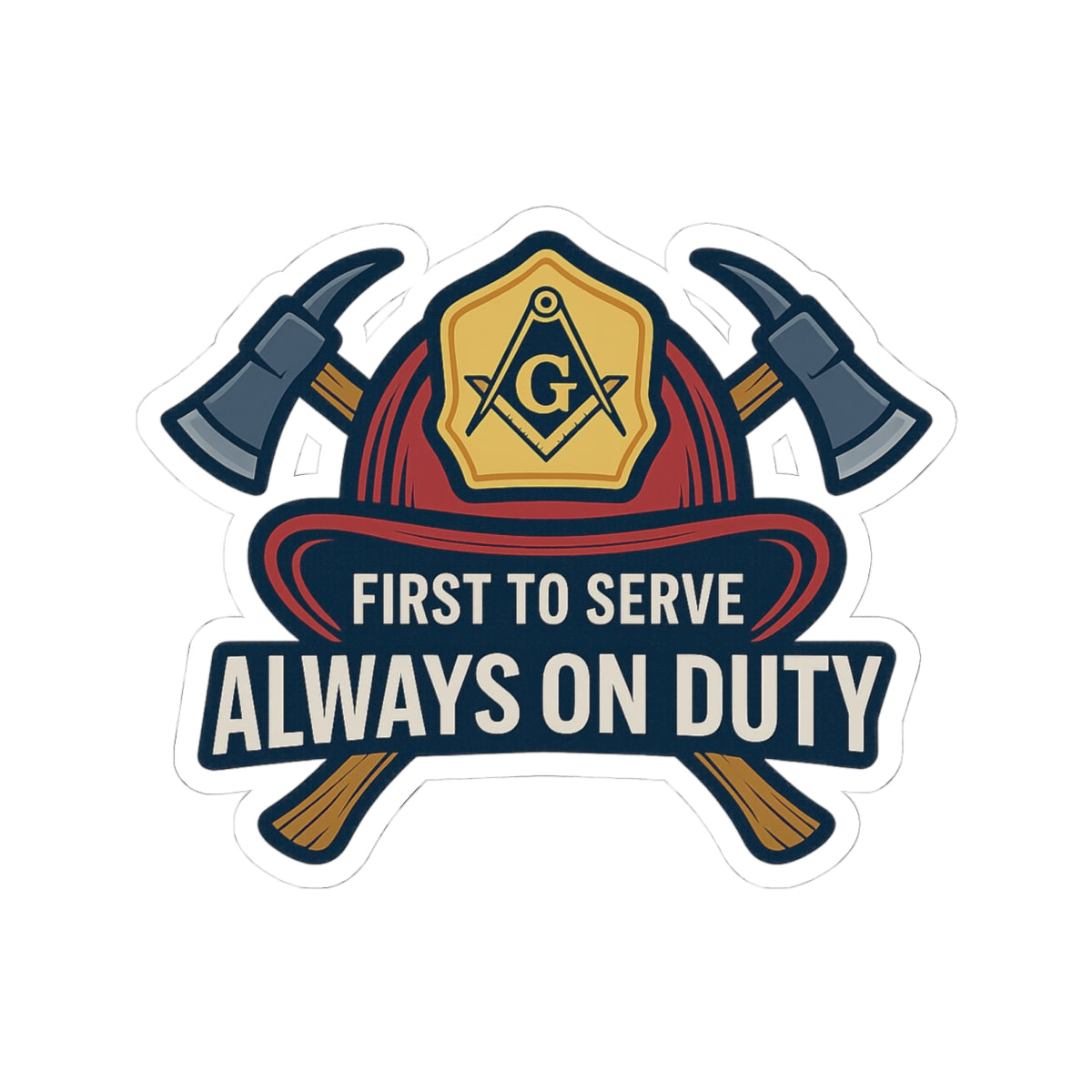 Master Mason Blue Lodge Sticker Decal – Firefighter Square & Compass G - Bricks Masons