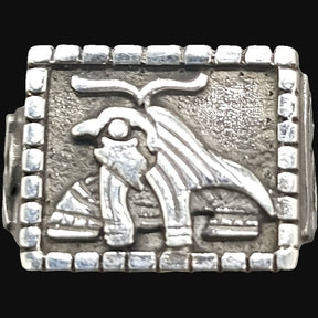 Egyptian Pharaoh Ring with Horus and Ankh in Silver 1.5 cm 10 g Art 915 - Bricks Masons