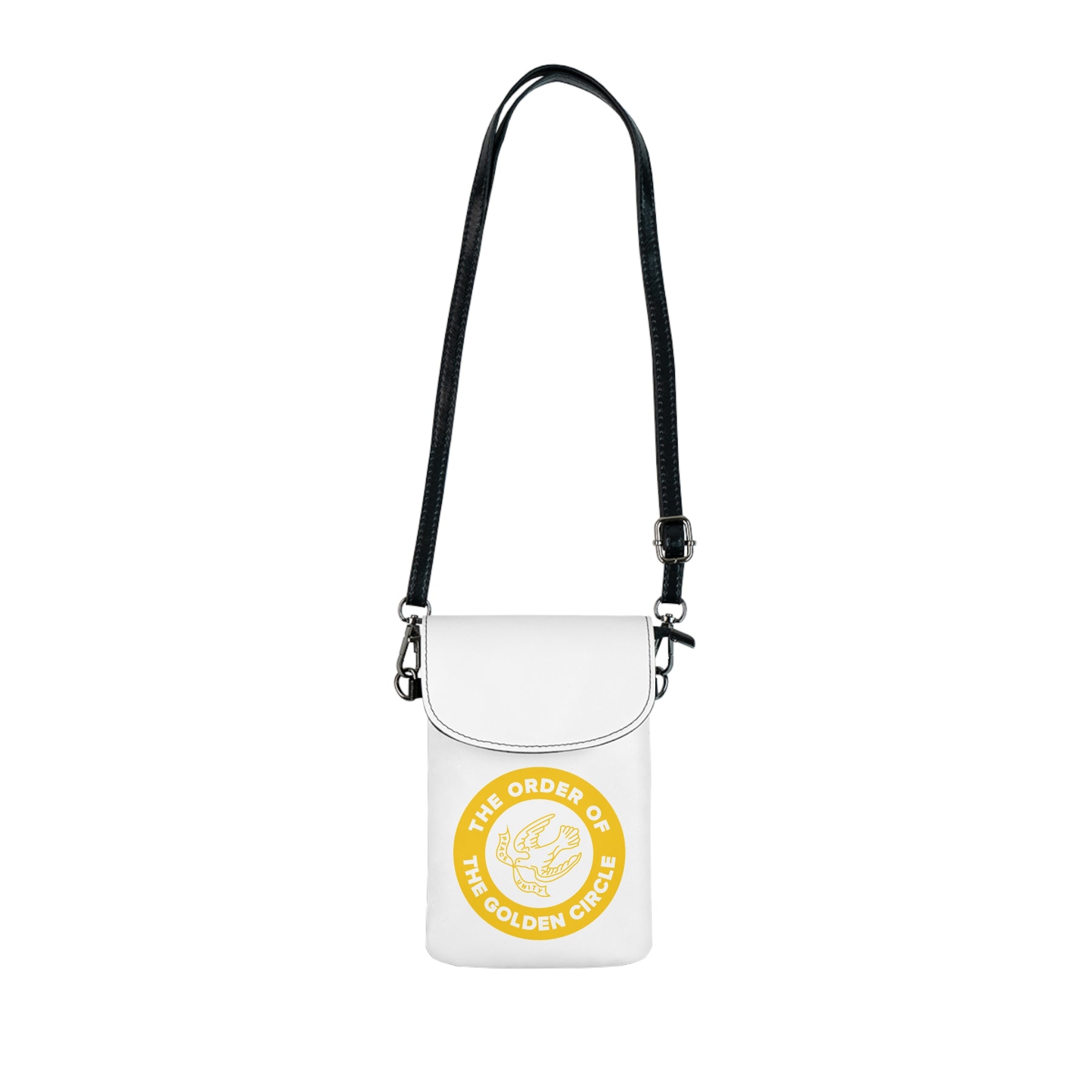 The Order of the Golden Circle Cell Phone Wallet - White & Yellow Microfiber Leather - Bricks Masons