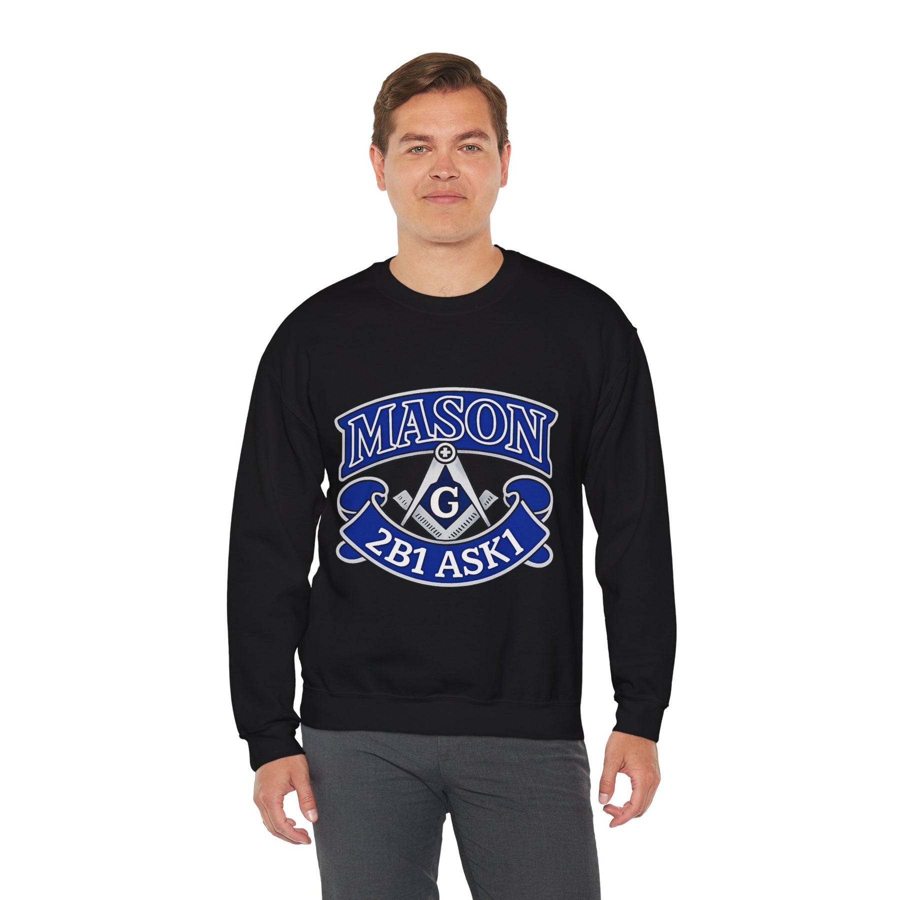 Master Mason Blue Lodge Sweatshirt - 2B1 ASK1 Square & Compass G - Bricks Masons