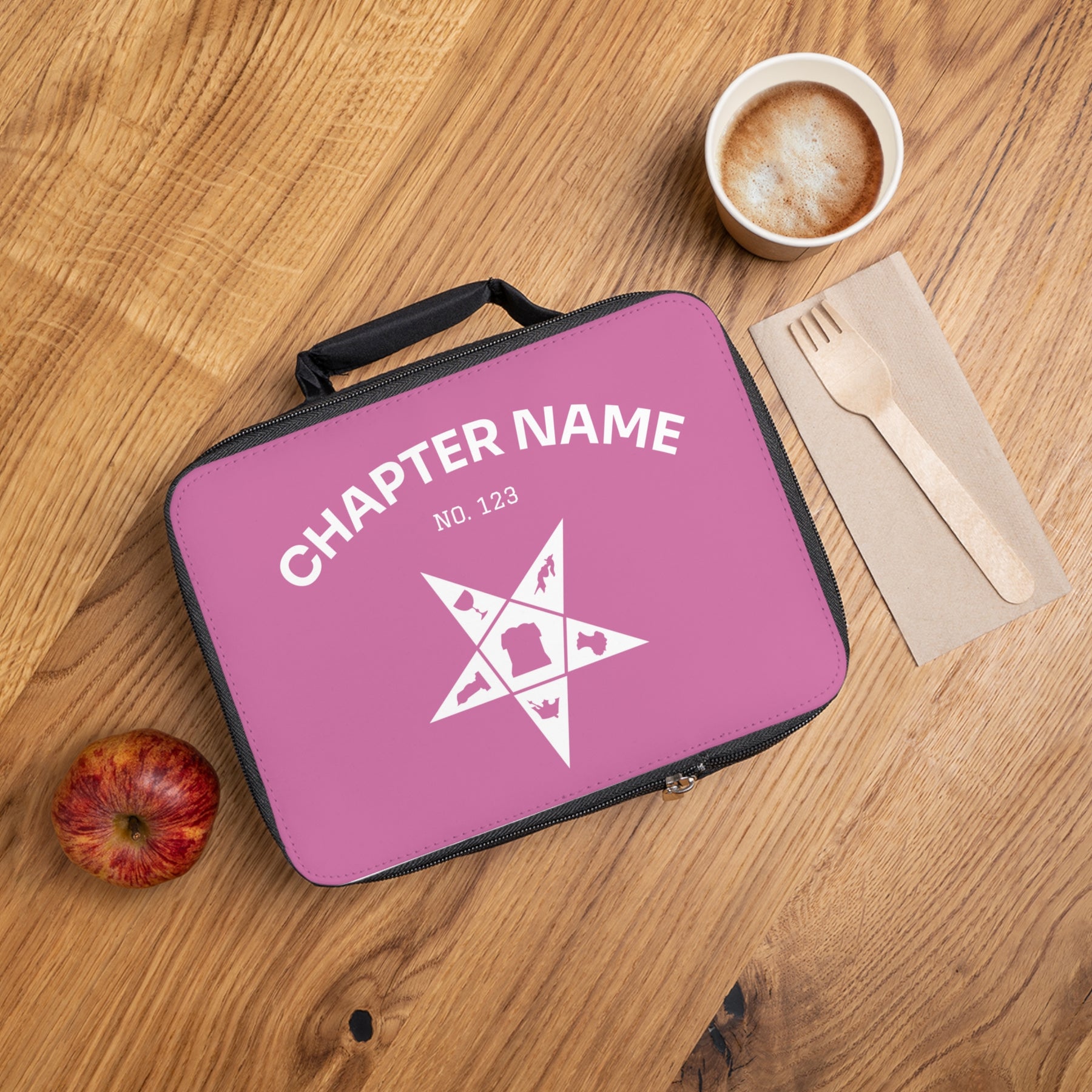 OES Lunch Bag - Pink Fully Insulated Customizable - Bricks Masons