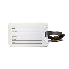 Master Mason Craft Luggage Tag - White With Black Leather Strap - Bricks Masons