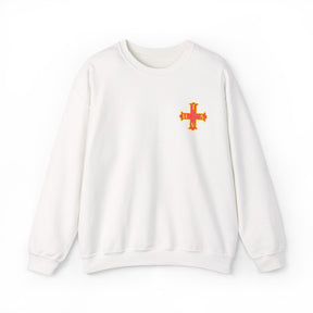 Red Cross of Constantine Sweatshirt - Left Chest Cross Embroidery - Bricks Masons