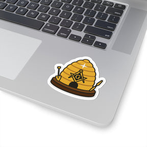 Master Mason Blue Lodge Sticker Decal - Kiss-Cut Beehive - Bricks Masons