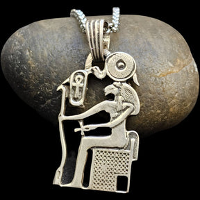Egyptian Goddess Sekhmet Pendant in Silver 4.5 x 2 cm 8 g Art 989 - Bricks Masons