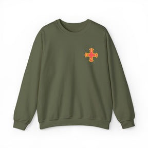Red Cross of Constantine Sweatshirt - Left Chest Cross Embroidery - Bricks Masons