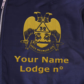 32nd Degree Scottish Rite Jacket - Wings Up Blue Color With Gold Embroidery - Bricks Masons