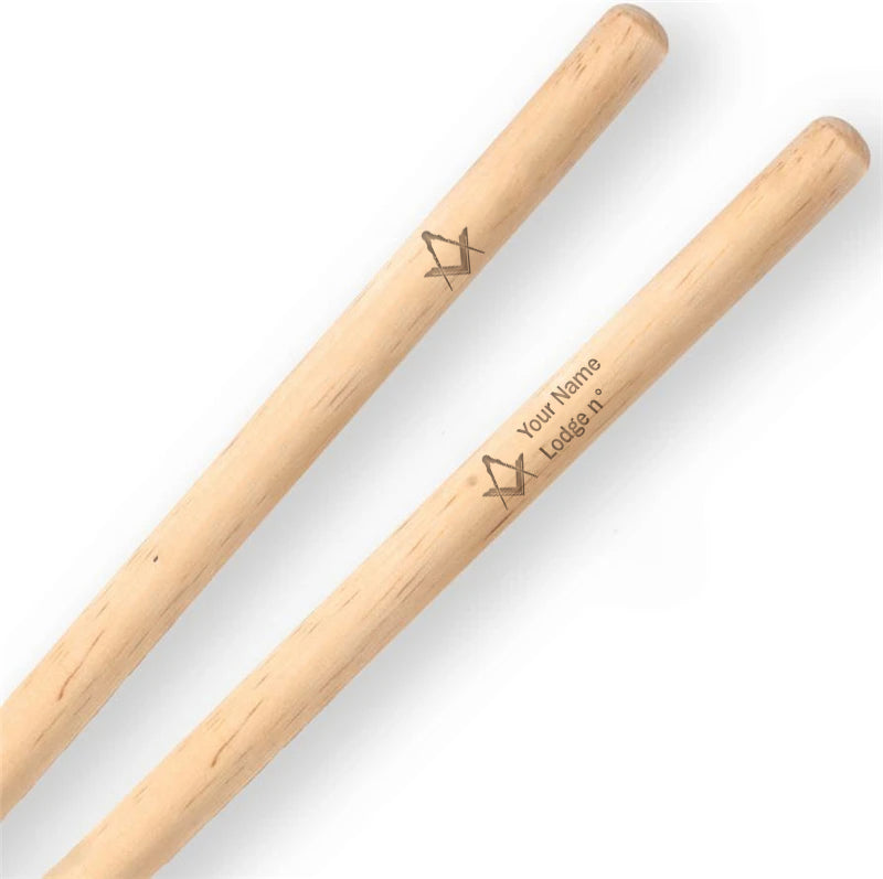 Master Mason Blue Lodge Drumstick - Personalized Laser Engraving (1 Pair) - Bricks Masons