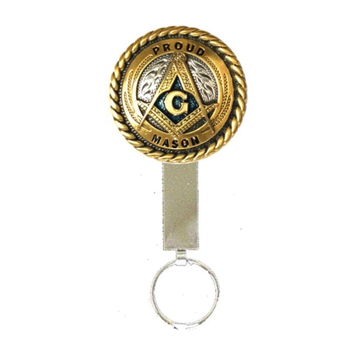 Master Mason Blue Lodge Pocket Key Holder - Proud Mason Gold & Blue - Bricks Masons