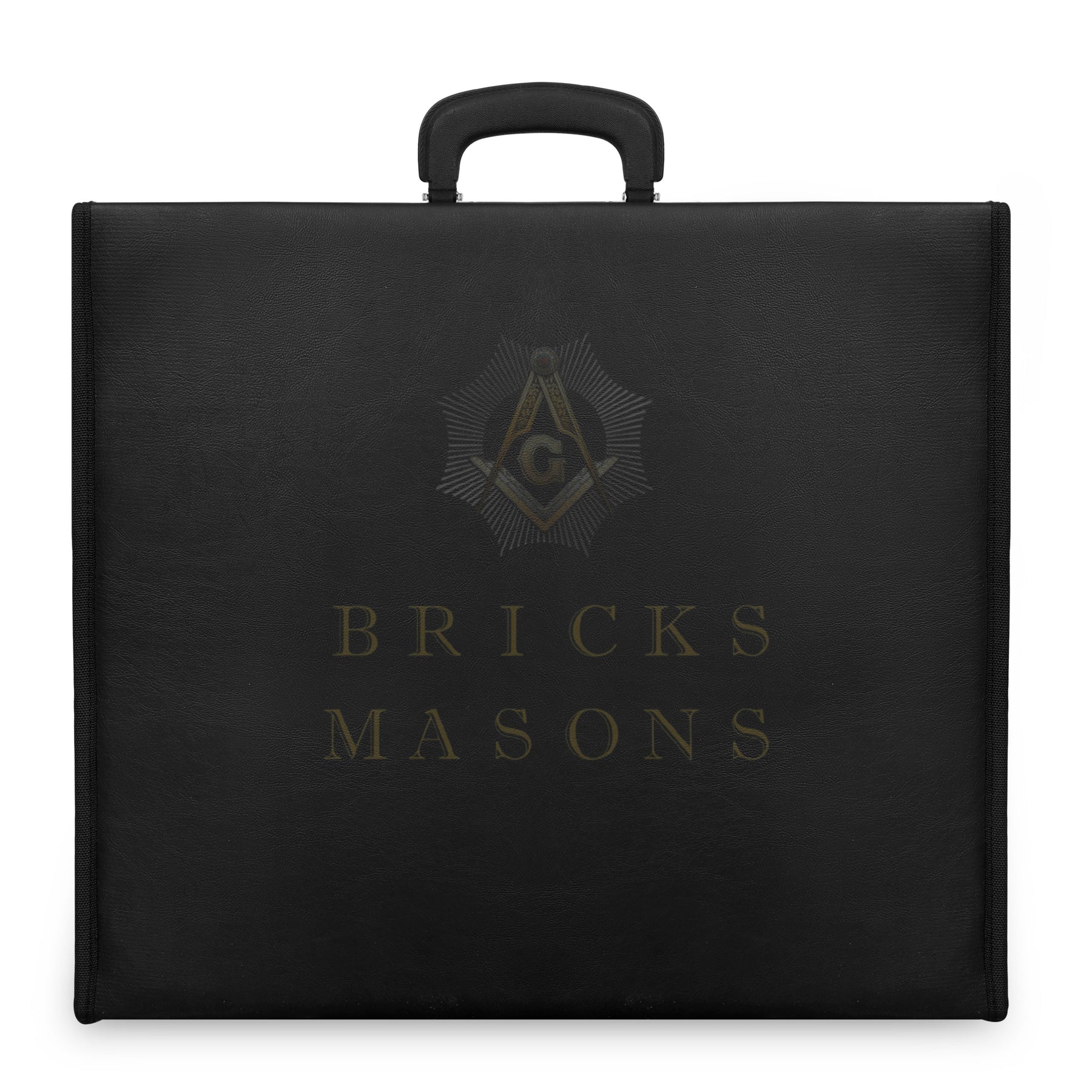Past Sovereign Master Allied Masonic Degrees Apron Case - Black Imitation Leather MM, WM, Provincial - Bricks Masons