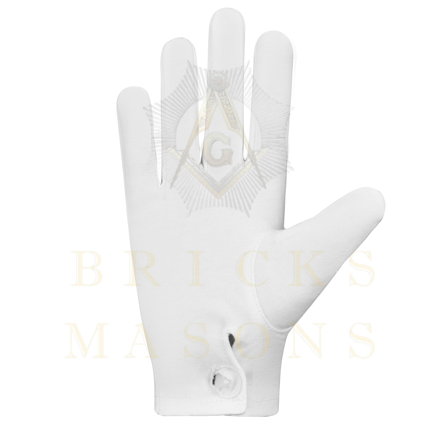 Lady Knights HoTC Gloves - White Cotton With Star Patch - Bricks Masons