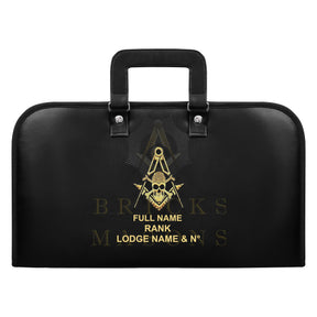 Widows Sons Chain Collar Case - Square & Compass Lightweight Soft Case Half Size - Bricks Masons