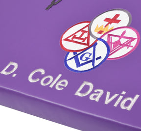 York Rite Apron Case - Purple Leather Different Sizes MM, WM, Provincial - Bricks Masons