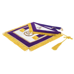 Past Grand Thrice Illustrious Master Royal & Select Masters English Regulation Apron - Purple Borders With Tassels