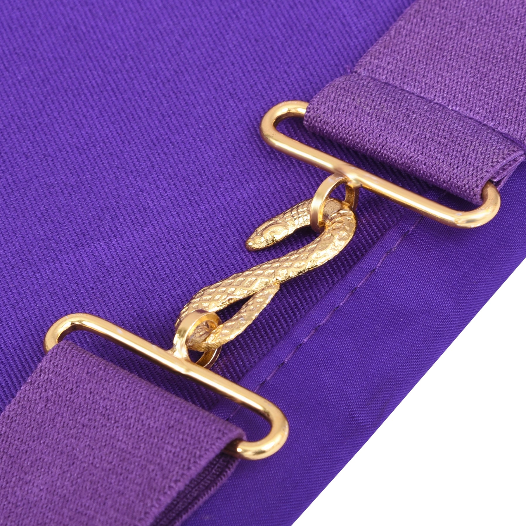 Past Illustrious Master Council Apron - Gold Braid Borders & Purple Machine Embroidery