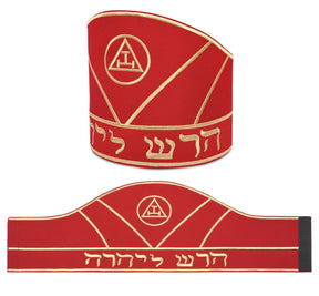 High Priest Royal Arch Chapter Mitre - Red & Gold Embroidery - Bricks Masons