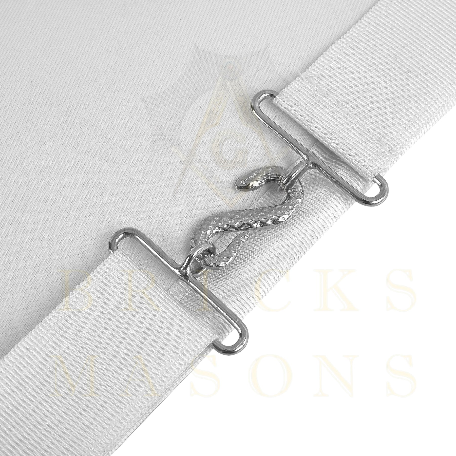 Past Master Blue Lodge Apron - Bullion With Wreath & Pillars - Bricks Masons