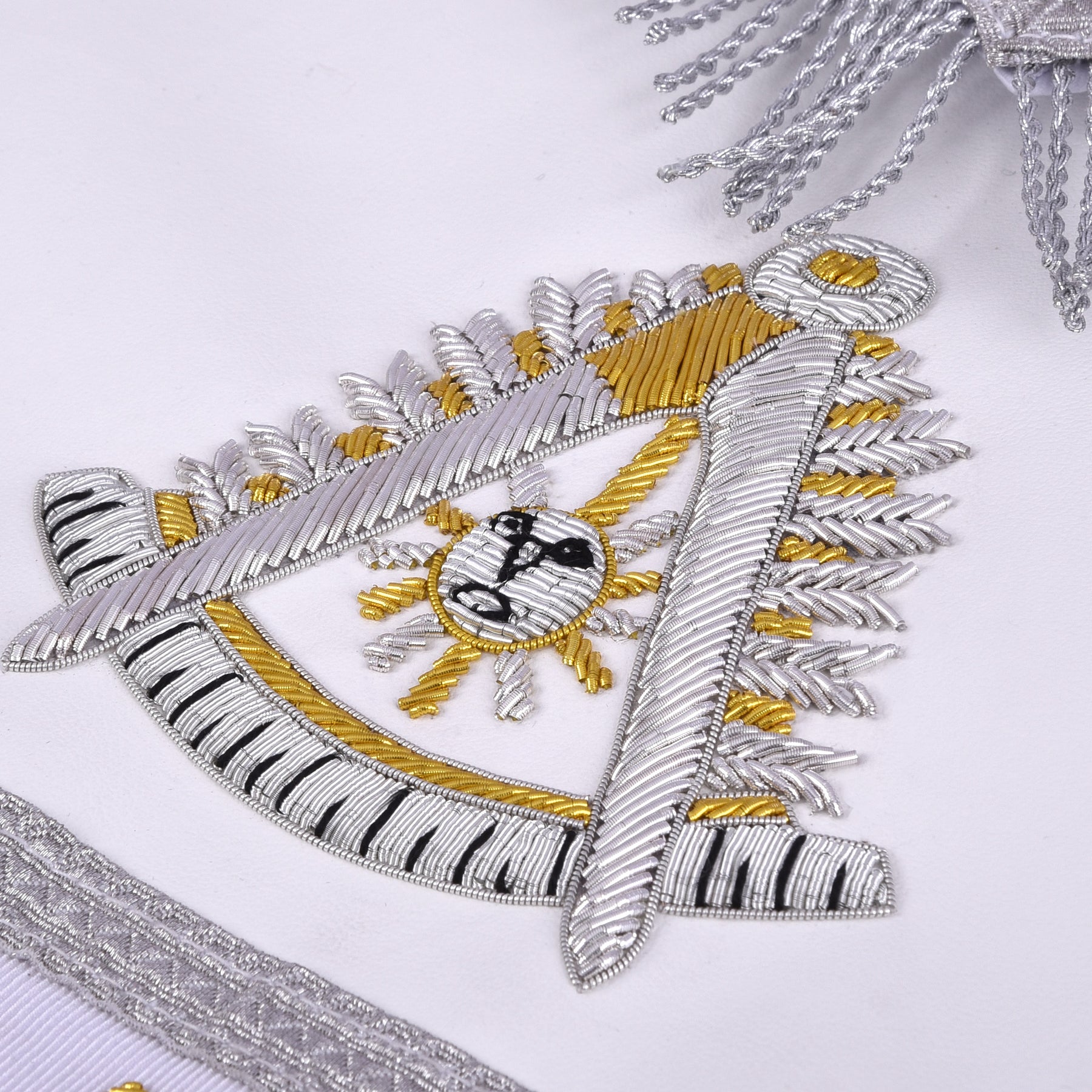 Past Master Blue Lodge Apron - Velvet With Gold Fringe - Bricks Masons