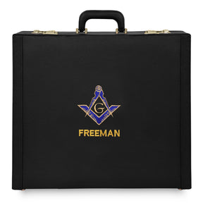 Master Mason Blue Lodge Apron Case - Blue & Gold Square & Compass G Various Sizes & Materials - Bricks Masons