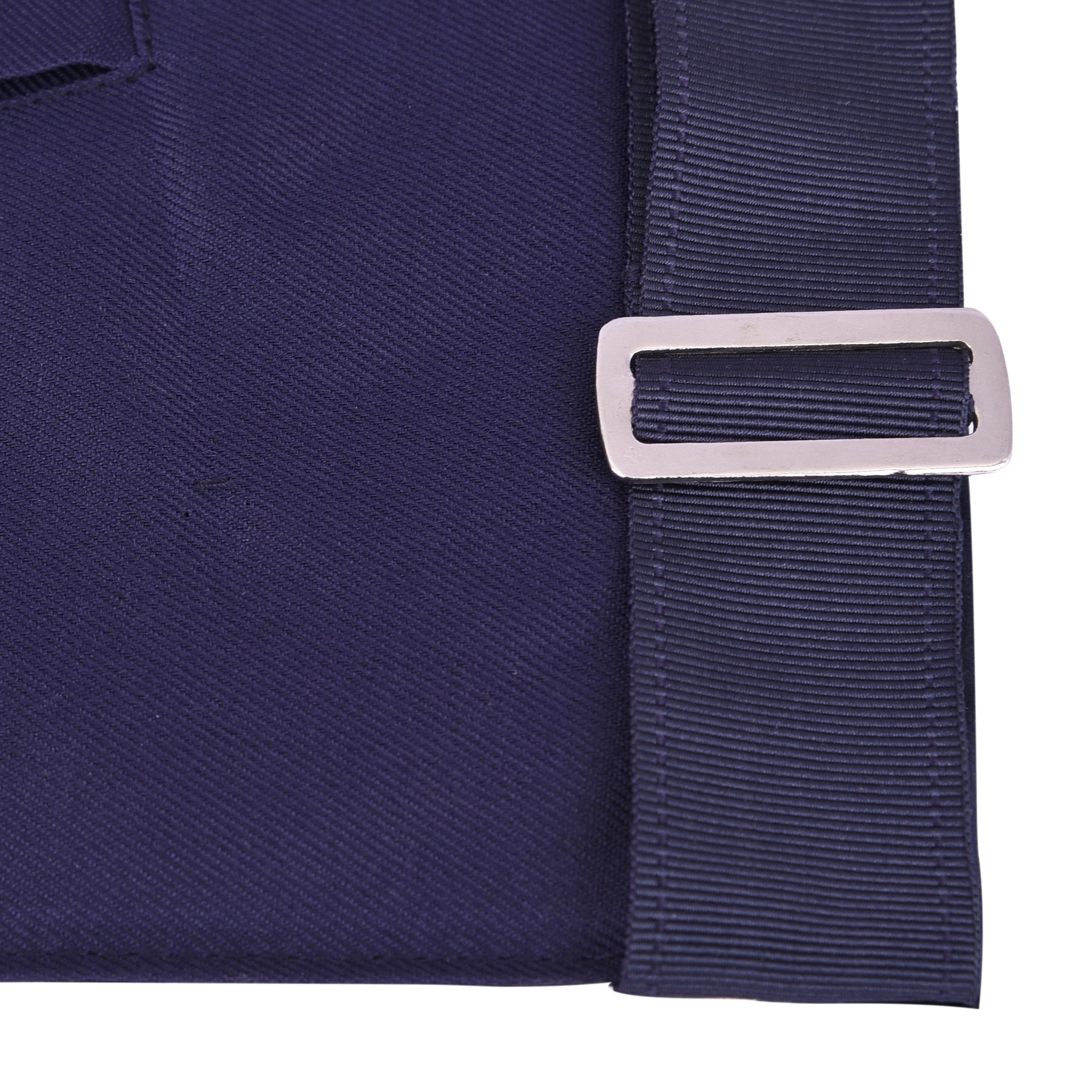 Treasurer Officer Apron - Kenton Lodge Navy Velvet With Silver Embroidery Thread