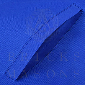 Chaplain Blue Lodge Officer Apron - Blue Ribbon With Machine Embroidery Customizable Flap - Bricks Masons